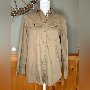 J. Crew Women's Khaki Button-Down Shirt